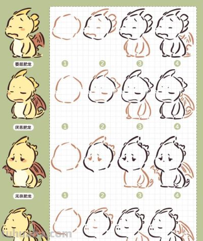 可爱简笔画小动物 ​教程 - 图画吧TUHUABA