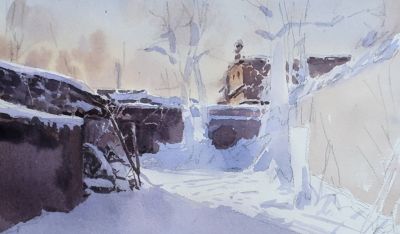 水彩雪景总画成 “大白板”？5 个核心要点，轻松画出冬日氛围感 - 图画吧TUHUABA