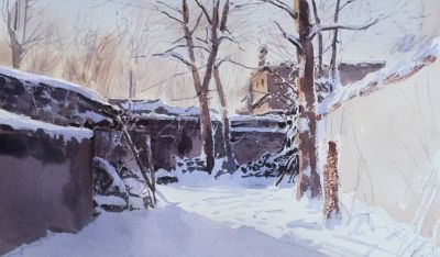 水彩雪景总画成 “大白板”？5 个核心要点，轻松画出冬日氛围感 - 图画吧TUHUABA