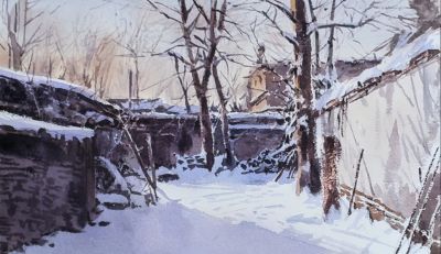 水彩雪景总画成 “大白板”？5 个核心要点，轻松画出冬日氛围感 - 图画吧TUHUABA