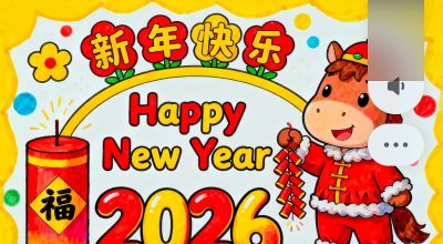 元旦手抄报简笔画 - 图画吧TUHUABA