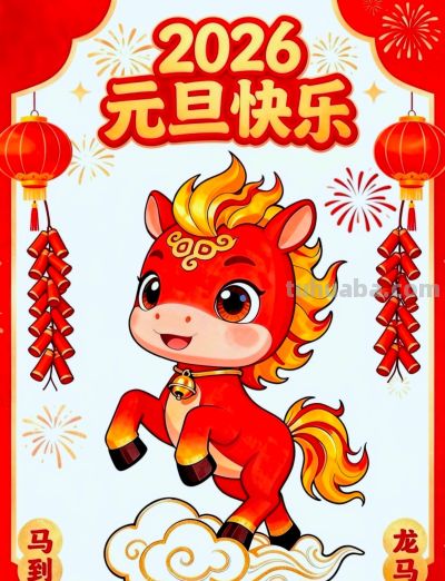 元旦手抄报简笔画 - 图画吧TUHUABA