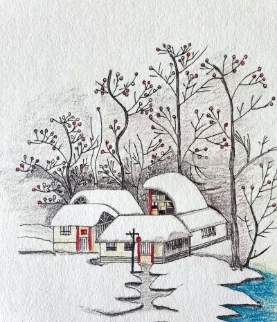 这一组彩铅画，真是别具一格，雅致非凡！ - 图画吧TUHUABA