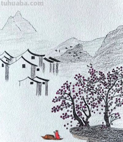 这一组彩铅画，真是别具一格，雅致非凡！ - 图画吧TUHUABA
