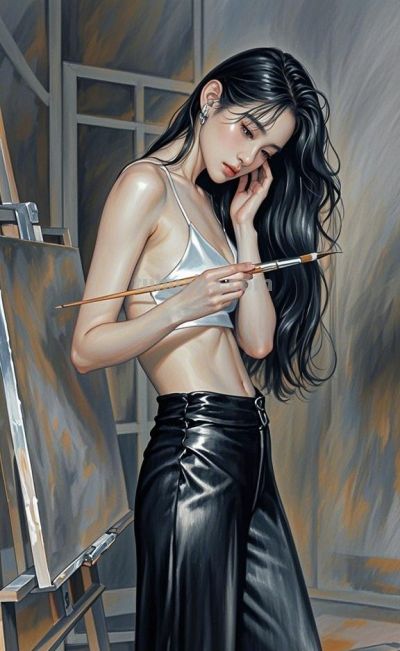 彩铅素描，感染力，淡彩，黑白，暗调，氛围低光，个性视角 - 图画吧TUHUABA