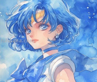 水彩美少女战士头像插画——sailor moon创意水彩风 - 图画吧TUHUABA