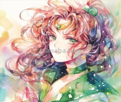 水彩美少女战士头像插画——sailor moon创意水彩风 - 图画吧TUHUABA
