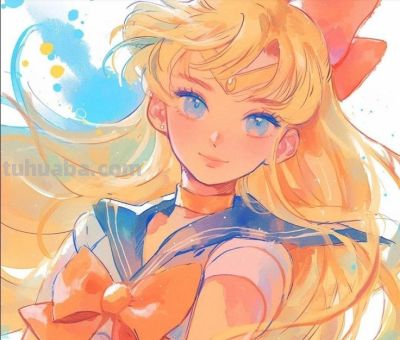 水彩美少女战士头像插画——sailor moon创意水彩风 - 图画吧TUHUABA