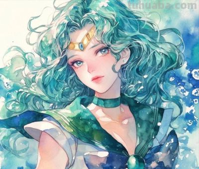 水彩美少女战士头像插画——sailor moon创意水彩风 - 图画吧TUHUABA