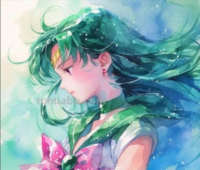 水彩美少女战士头像插画——sailor moon创意水彩风 - 图画吧TUHUABA