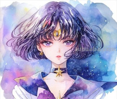 水彩美少女战士头像插画——sailor moon创意水彩风 - 图画吧TUHUABA