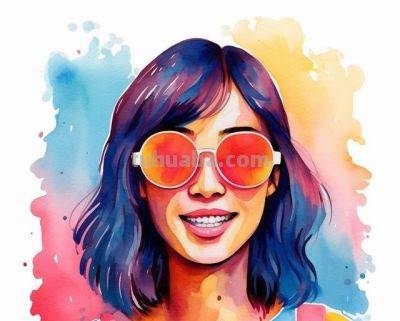 多彩漫画的头像：用水彩画和漫画视觉搭配的男女头像 - 图画吧TUHUABA