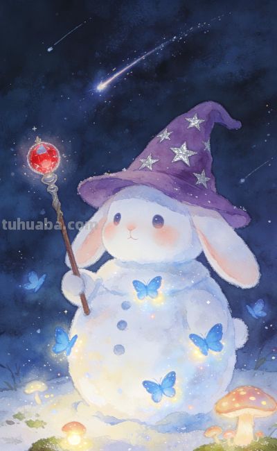 [31张]可爱小猫兔子雪人插图 - 图画吧TUHUABA