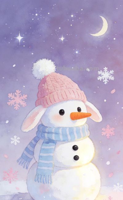 [31张]可爱小猫兔子雪人插图 - 图画吧TUHUABA