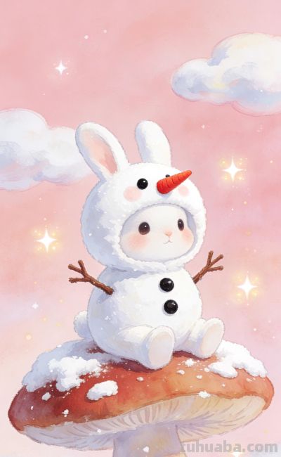 [31张]可爱小猫兔子雪人插图 - 图画吧TUHUABA