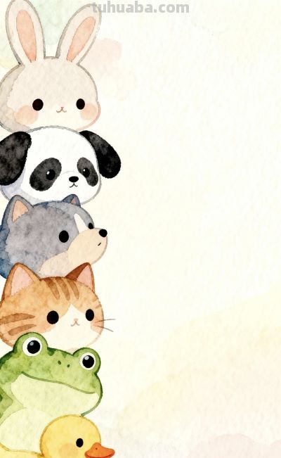 小动物治愈插画 - 图画吧TUHUABA