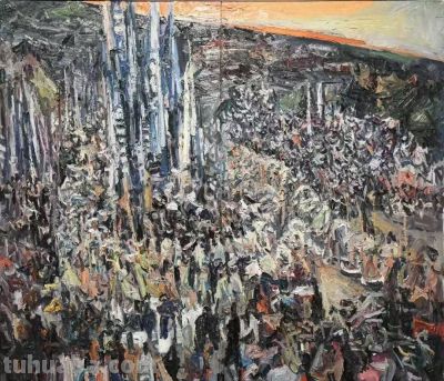 展看贵州｜油画《鼓藏·史诗》，以浓烈色彩再现苗家人欣欣向荣的景象 - 图画吧TUHUABA