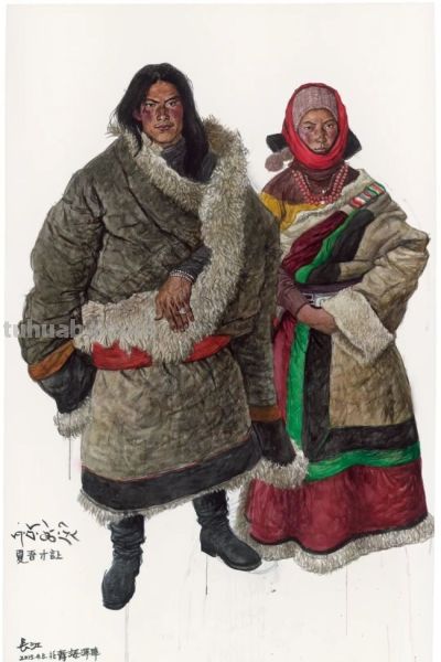 吴长江·水彩 | 高原儿女的精神肖像，水色晕染间的生命在场 - 图画吧TUHUABA