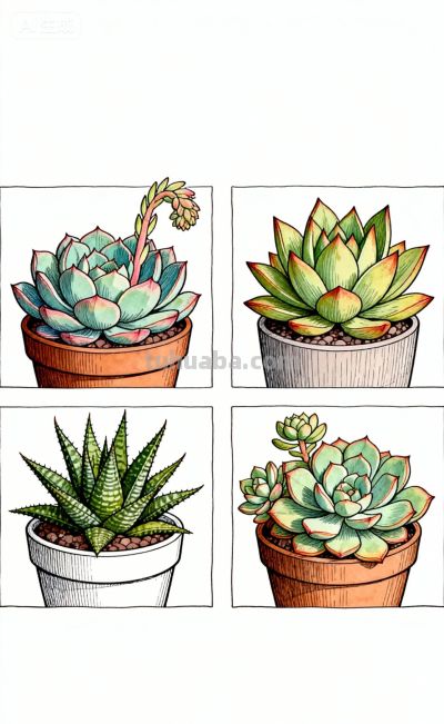 可爱的多肉植物 - 图画吧TUHUABA