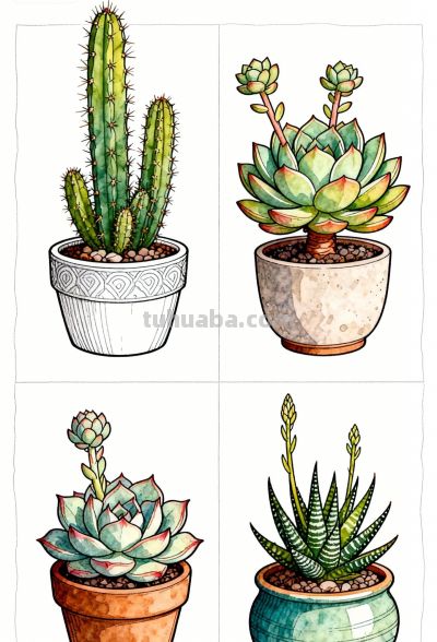 可爱的多肉植物 - 图画吧TUHUABA