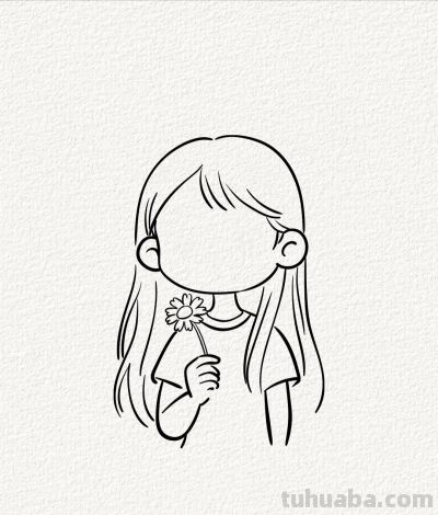 送你一朵小红花丨涂鸦简笔画分享 - 图画吧TUHUABA