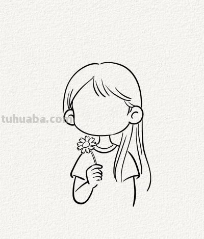 送你一朵小红花丨涂鸦简笔画分享 - 图画吧TUHUABA