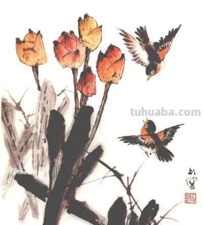 一组百禽图，鸟语花香，画花鸟再也不用愁没素材了！ - 图画吧TUHUABA