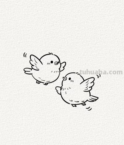 嬉戏中的鸟儿丨涂鸦简笔画分享 - 今日头条