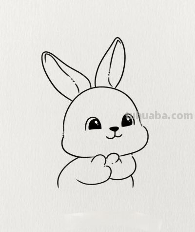 简笔画教程，可爱的小兔子 - 图画吧TUHUABA