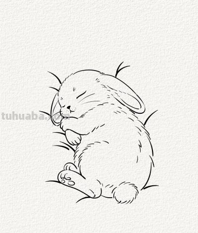 可爱的睡睡兔丨涂鸦简笔画分享 - 图画吧TUHUABA