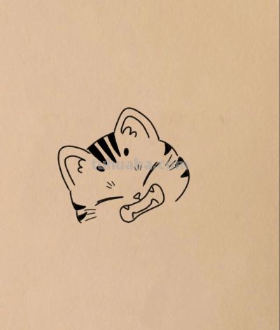 简笔画小猫努力学习知识中丨小白爱画画 - 图画吧TUHUABA