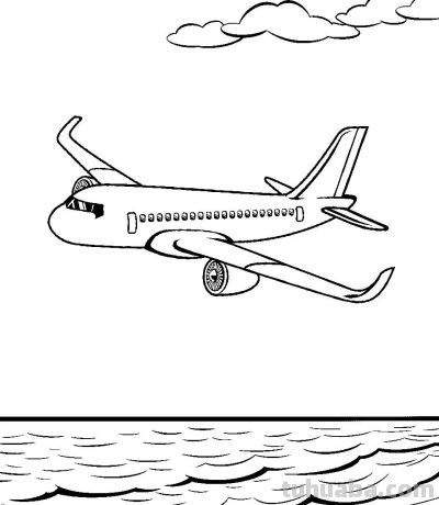 飞机的简笔画线稿图，临摹学画 - 图画吧TUHUABA
