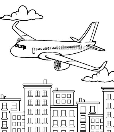 飞机的简笔画线稿图，临摹学画 - 图画吧TUHUABA