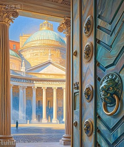 跟着插画去旅行—夕阳余晖下的罗马古城 - 图画吧TUHUABA