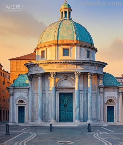 跟着插画去旅行—夕阳余晖下的罗马古城 - 图画吧TUHUABA