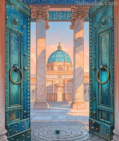 跟着插画去旅行—夕阳余晖下的罗马古城 - 图画吧TUHUABA