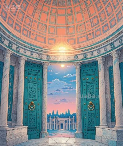 跟着插画去旅行—夕阳余晖下的罗马古城 - 图画吧TUHUABA