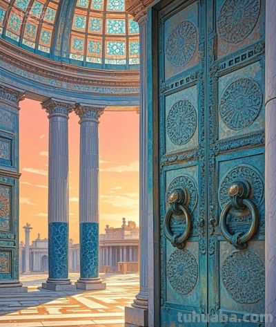 跟着插画去旅行—夕阳余晖下的罗马古城 - 图画吧TUHUABA