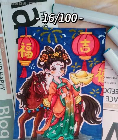 精选81张高级感元旦+新年主题范画和手抄报，值得收藏！ - 图画吧TUHUABA