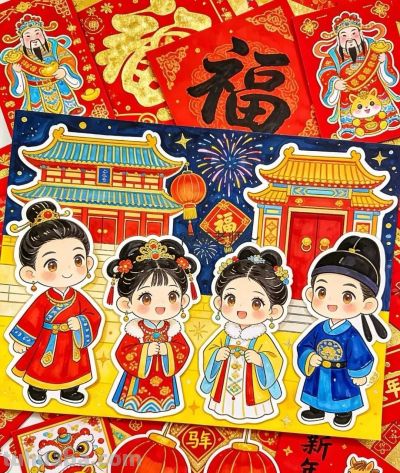 精选81张高级感元旦+新年主题范画和手抄报，值得收藏！ - 图画吧TUHUABA