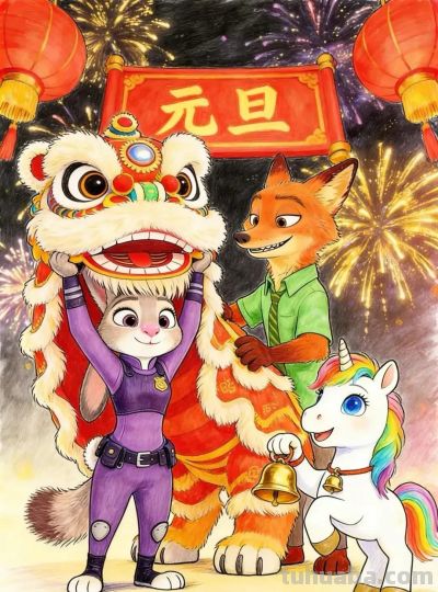 精选81张高级感元旦+新年主题范画和手抄报，值得收藏！ - 图画吧TUHUABA