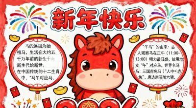 精选81张高级感元旦+新年主题范画和手抄报，值得收藏！ - 图画吧TUHUABA
