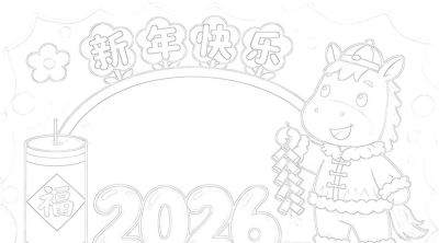 精选81张高级感元旦+新年主题范画和手抄报，值得收藏！ - 图画吧TUHUABA