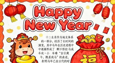 精选81张高级感元旦+新年主题范画和手抄报，值得收藏！ - 图画吧TUHUABA
