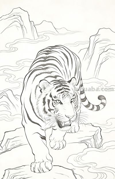 笔下生威！一组老虎素描线稿，把山林之王的霸气藏进线条里 - 今日头条