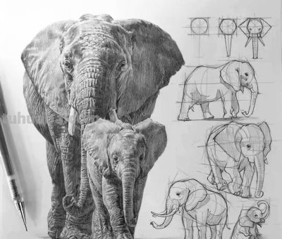 动物素描为什么很难造型?从局部到整体看画法,结构透视要画正确 - 今日头条 动物素描为什么很难造型?从局部到整体看画法,结构透视要画正确 - 图画吧TUHUABA