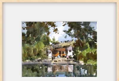 每日一画 | 水彩里的“园林呼吸感”，把江南的闲情都洇出来了 - 图画吧TUHUABA