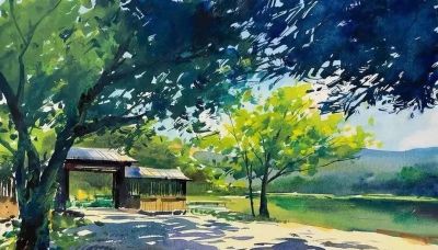 亮丽光影｜当代青年画家東俊達Syunda Azuma风景水彩画欣赏 - 图画吧TUHUABA