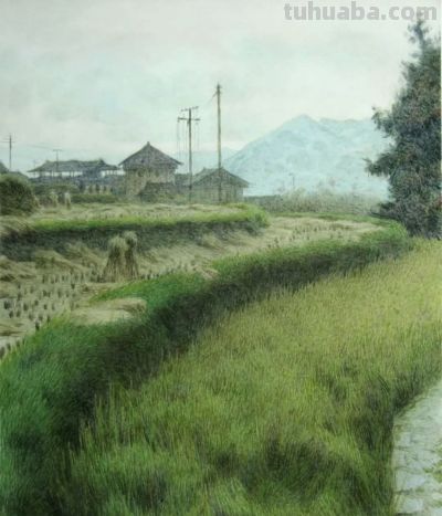 黔东南田间地头的风景，水彩画家王建彬作品赏 - 图画吧TUHUABA