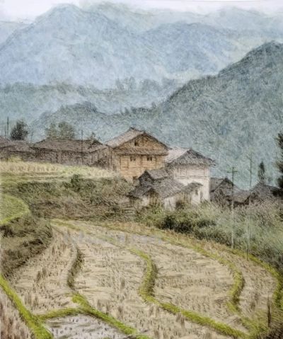 黔东南田间地头的风景，水彩画家王建彬作品赏 - 图画吧TUHUABA